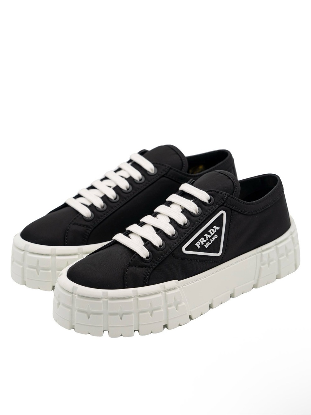 Prada Black and White Chunky Platform Sneakers